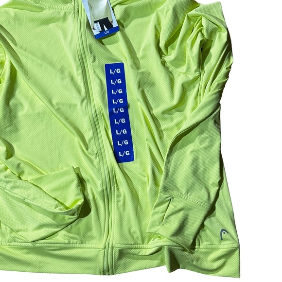 HEAD Bright Yellow Zip-Up Hoodie Sweatshirt NWT Size Large - Picture 4 of 4